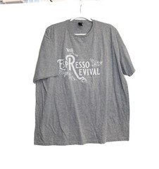 Espresso Revival Gray Graphic T-Shirt By Gildan Cotton Blend Short Sleeve Mens 2