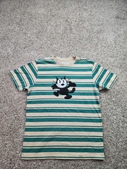 Felix The Cat T Shirt Mens Medium Green Striped Short Sleeve Cotton Graphic