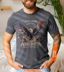 1776-2026 America 250 Years Patriotic Bald Eagle Independence Day T-Shirt
