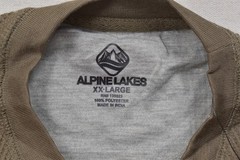 Alpine Lakes Men’s XX-Large Brown Waffle Knit Performance Long Sleeve Tee Shirt