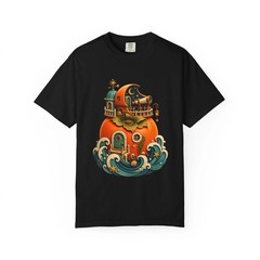 Paper Cut Coastal Observatory Persimmon T-Shirt Graphic