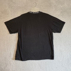 Playboy By Pacsun Black T-Shirt Embroidered Bunny Logo Ribbed Collar Medium