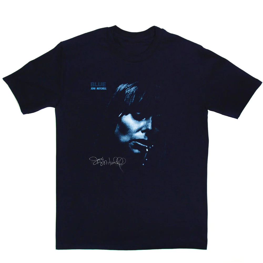Retro Joni Mitchell Blue Singer Shirt Classic Black Size Unisex S-5XL