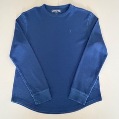 American Eagle Thermal Waffle Long-Sleeve Shirt Mens Size Medium Preppy Y2K Blue