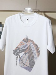 New Men Luxury Diamond Horse Rhinestones Fashion T-Shirt High Quality
