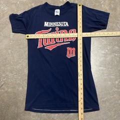 Kids Youth Minnesota Twins MLB Navy Blue T-Shirt Size S Logo 7 80s 90s