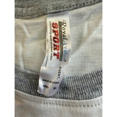 Royal Avalon Sport Mens XL Baseball White Gray Raglan Long Sleeve Cotton Shirt