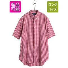 Ralph Lauren Mens Check Short Sleeve Button-Down Shirt L Old Polo Oxford Japan