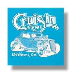 Vintage CRUISIN 1991 Willows, CA Street Rod Single Stitch Blue T-Shirt Men’s L