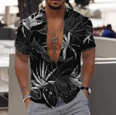 Men Hawaiian Shirts Floral Palm Tree Sunset Surf Beach Party Holiday Stag Dance