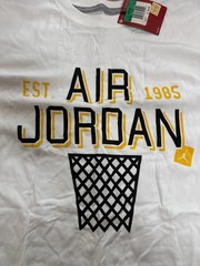 Men’s Nike Air Jordan Tee Shirt XL White Yellow Jumpman 582863-100