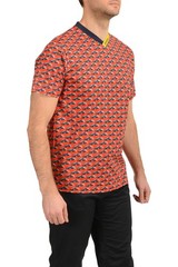 Scuderia Ferrari Men “Allover” Logo V-Neck Short Sleeve T-Shirt US 2XL IT 56