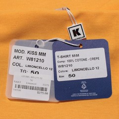 Kired NWT Short Sleeve T-Shirt Size 50 (US M) in Solid Yellow 100% Cotton