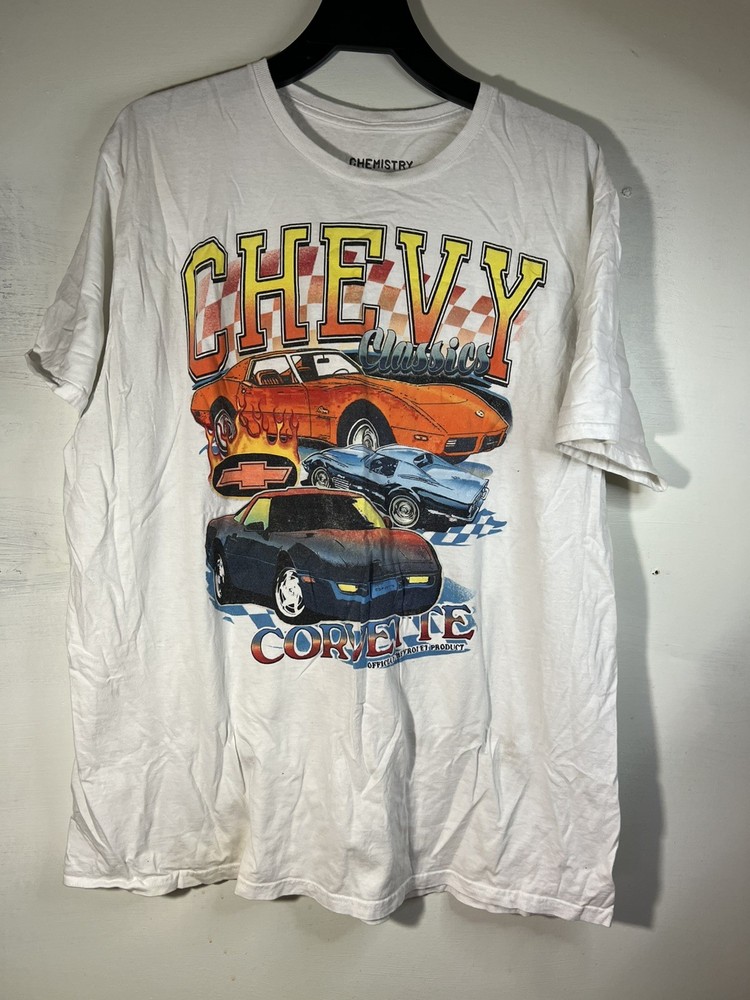 C Life Group T Shirt Short Sleeve Chevy Classics Corvette Graphic Cotton Men 2XL