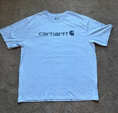 Carhartt Loose Fit Heavyweight Short-Sleeve Logo Blue TShirt Adult Size XXL 2XL