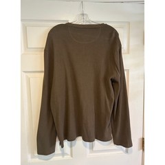 Classic waffle JACHS New York Tribeca Mens XL Olive Brown Knit Thermal Henley