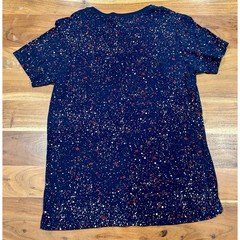 Buzz Aldrin NASA Galaxy Splatter Graphic T-Shirt Navy Blue Mens Large Space Tee