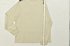 Sean John Men’s Size 2XL Beige Long Sleeve Tee Faux Leather Shoulder Accents