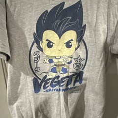 Funko Pop! Dragon Ball Z Vegeta Men’s M Gray Graphic Crew Neck T-Shirt