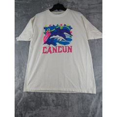 Trueno Men’s Cancun Dolphin Graphic T Shirt White XL Heavy Weight Cotton
