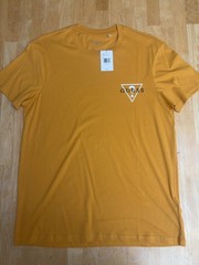 GUESS Men’s Triangle Logo Crew Neck T-Shirt Golden Sun