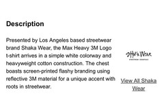 Shaka Wear Super Max Heavy Weight 3M Logo T-White Men’s Shirt Sz Medium