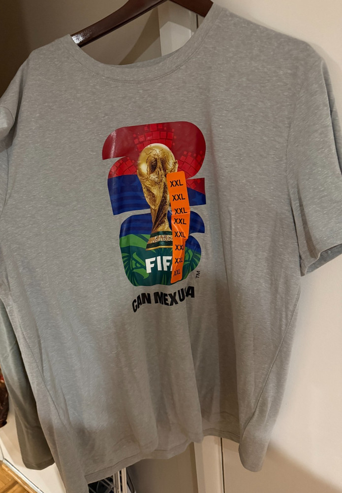FIFA Official Licensed World Cup T Shirt XXL Gray BRAND NEW WITH TAGS!!!!!