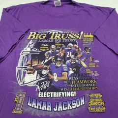 Baltimore Ravens Lamar Jackson Big Truss NFL Purple Graphic Tee Shirt Men’s XL