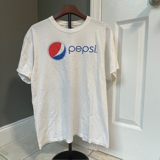 Pepsi T-Shirt Adult Men’s XL White Short Sleeve Jerzees Hi-Densi-T Shirt