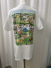 New Where’s Waldo Men White T-Shirt Logo front River Scene Back SZ Med