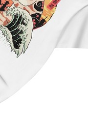 Niepce Men’s Sushi Eating Cat Graphic Tee Japanese Streetwear Crewneck T-Shirt