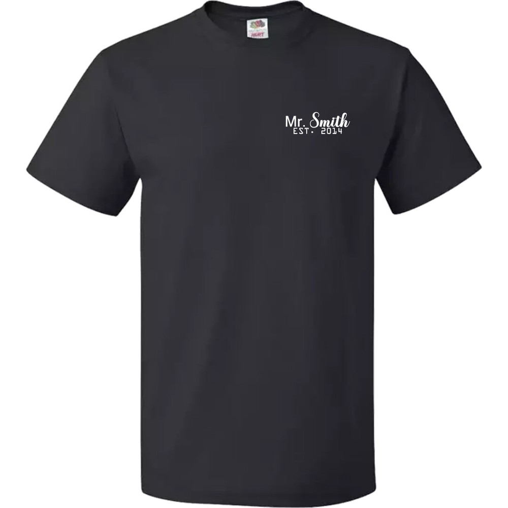 Mr. Surname Year Customise Men`s T-shirt Wedding Anniversary Shirts Tops Gift