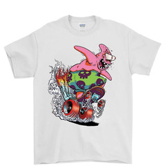 Vintage Crazy Starfish Skateboarding Graphic T-Shirt Retro Skater Tee