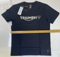 Triumph T-Shirt Mens Large Cartmel Jet Black Spellout Logo Short Sleeve Cotton