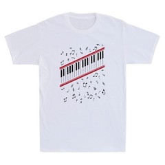 Piano Keys Music Lover Funny Pianist 1980s Dance Costume Vintage Men’s T-Shirt