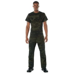 Men’s Midnight Woodland Camo T-Shirt – Stealth Ops Camouflage Short Sleeve Tee