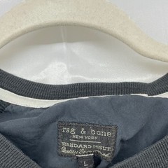 Rag & Bone Size Large Henley Shirt Gray Long Sleeve Cotton Slub Raglan Mens