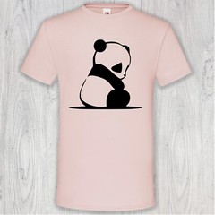 Cuddly Panda Cartoon Style Hand Printed T-Shirt Gift Size S – 3XL