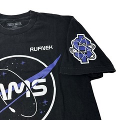 RUFNEK Space Jam Jordan 11 Sneaker Black Short Sleeve Shirt Hip Hop Size Large