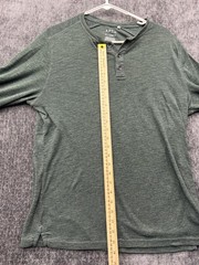 Apt 9 Premier Flex Henley Shirt Mens Medium Olive Green Cotton Knit Perfect Fit