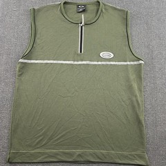 Vintage Y2K Oakley Software Mesh Rave Vest Mens XL Shirt Sleveless Green 1/4 Zip