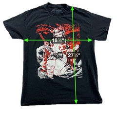 Bad Habits Anime Oni Samurai Graphic T Shirt Black Red Streetwear Size M