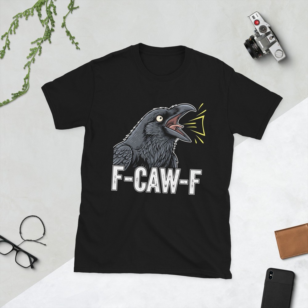 F-Caw-F Black Crow Funny Raven Bird Moon Gothic FCAWF Humor T-Shirt
