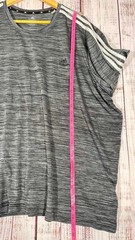 Adidas T Shirt Mens 3XLarge Gray Striped Short Sleeve Athletic Performance