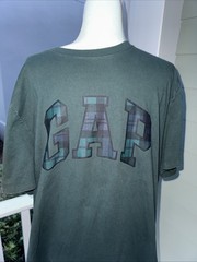 GAP Green Black Watch Plaid Short Sleeve Crew Neck Everyday Tee T-Shirt XXL