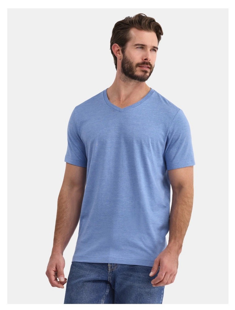 GEORGE Men’s Size XS (30-32) V-Neck Tee Short Sleeve Shirt • Blue Ash Heather