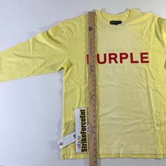 Purple Brand T-shirt Mens Size Medium LS Yellow Red Applique Sun Dyed Hang Tag