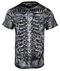 Xtreme Couture By Affliction Men’s T-Shirt BIOMECHANICAL Grey Biker S-5XL