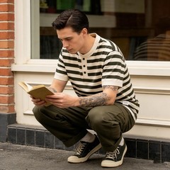 Mens Sailor’s Shirt Striped T-Shirt Retro Classic Henry Short Sleeve Cotton TEE