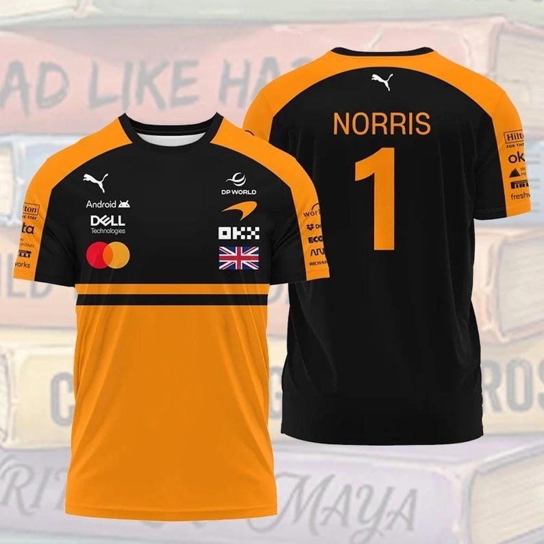 ✅ 2026 Orange Lando Norris #1 McLaren Formula One Polo Shirt 2026 F1 AOP Shirt
